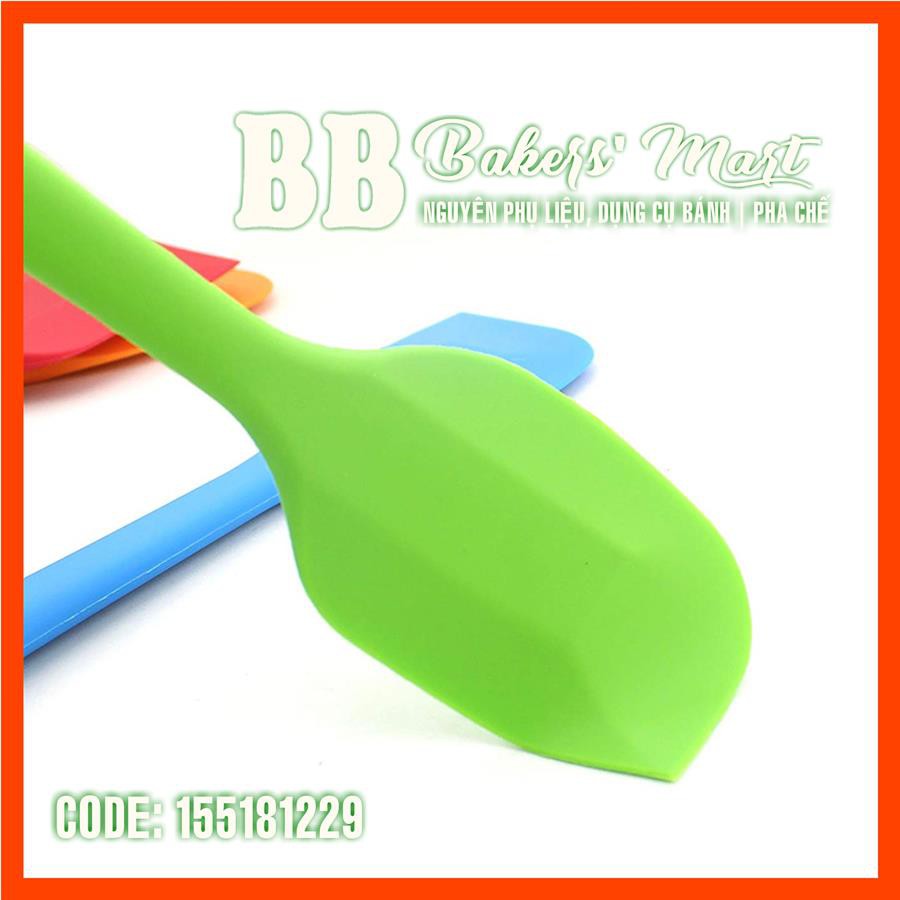 1 MÀU NHỎ 21cm - CÂY PHỚI VÉT Spatula dẹt trộn bột silicone đúc liền 1 MÀU (GIAO MÀU SẮC NGẪU NHIÊN)