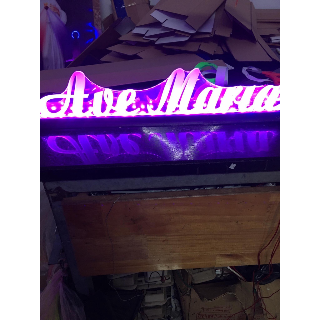 Chữ điện nổi- đèn led đổi màu -AVEMARIA