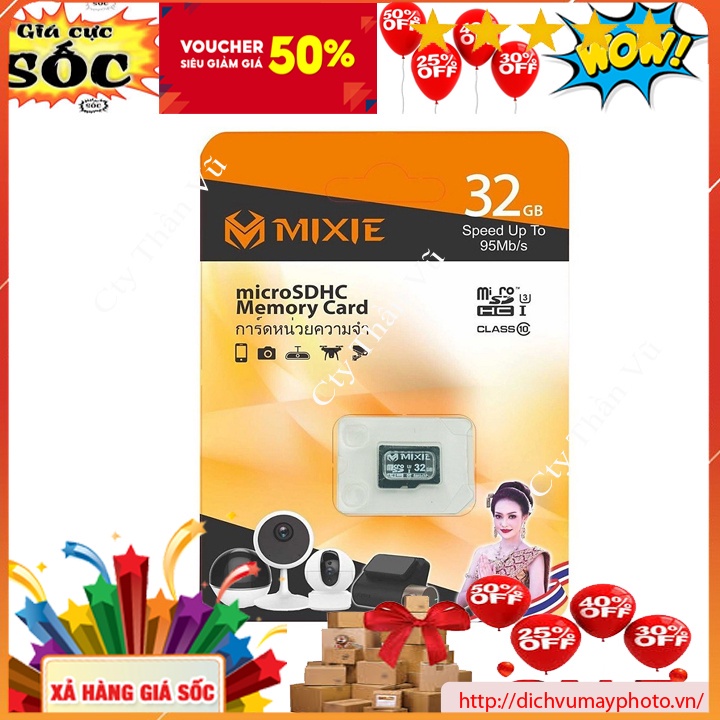 Thẻ Nhớ 32 GB và 64 GB Mixie Bảo Hành 24 tháng kholinhkienmayin