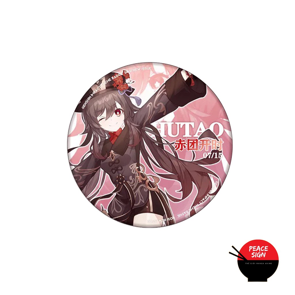 (nhiều nhân vật) Huy hiệu cài áo IN HÌNH Genshin Impact anime chibi phụ kiện xinh xắn tiện lợi