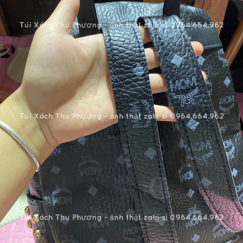 Balo MOM size 40 quai lót da đi chơi, đi học đựng vừa sách vở, A4, laptop dành cho cả nam và nữ