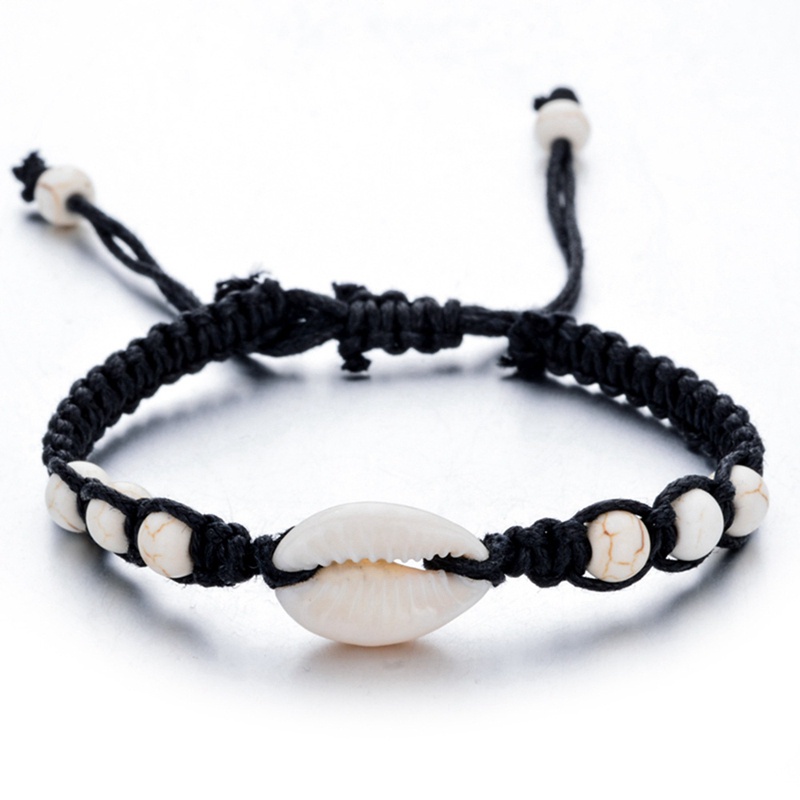 Vòng Tay Chuỗi Hạt Đá Vỏ Sò Tự Nhiên Handmade Đơn Giản Có Thể Điều Chỉnh