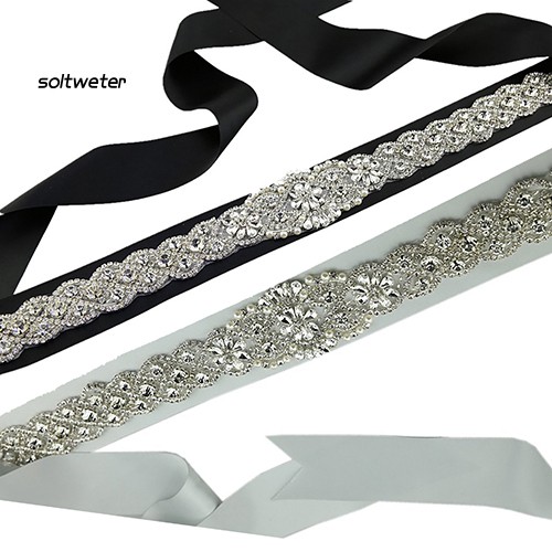 Thắt Lưng Satin Đính Đá Lấp Lánh Dành Cho Cô Dâu