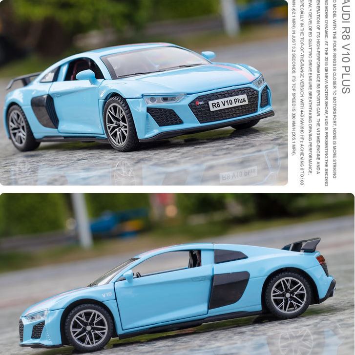 Mô hình siêu xe kim loại Audi R8 V10 Plus tỷ lệ 1:32