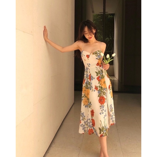 Order 15 ngày- Đầm dây hoa xẻ tà