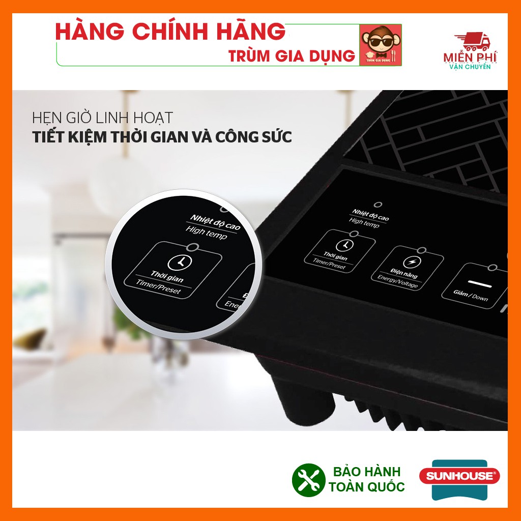 Bếp hồng ngoại đơn Sunhouse SHD6011, bếp hồng ngoại Sunhouse SHD6011, mặt bếp siêu bền