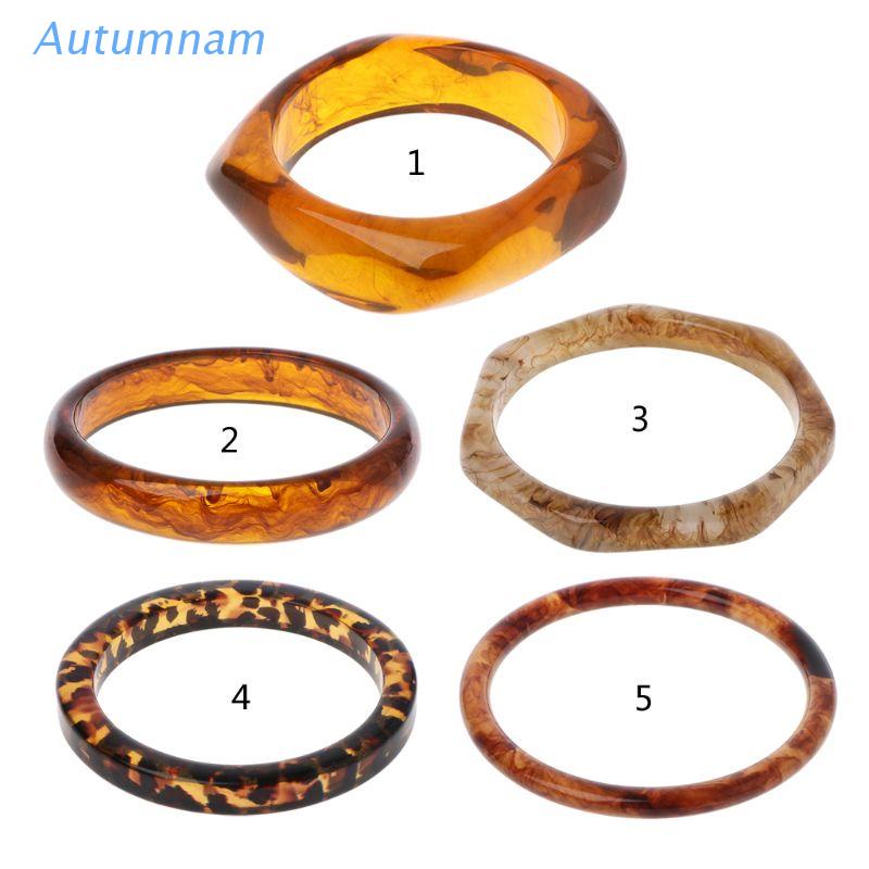 Vòng Đeo Tay Bằng Nhựa Resin Họa Tiết Da Báo Màu Nâu Thời Trang Cho Nữ