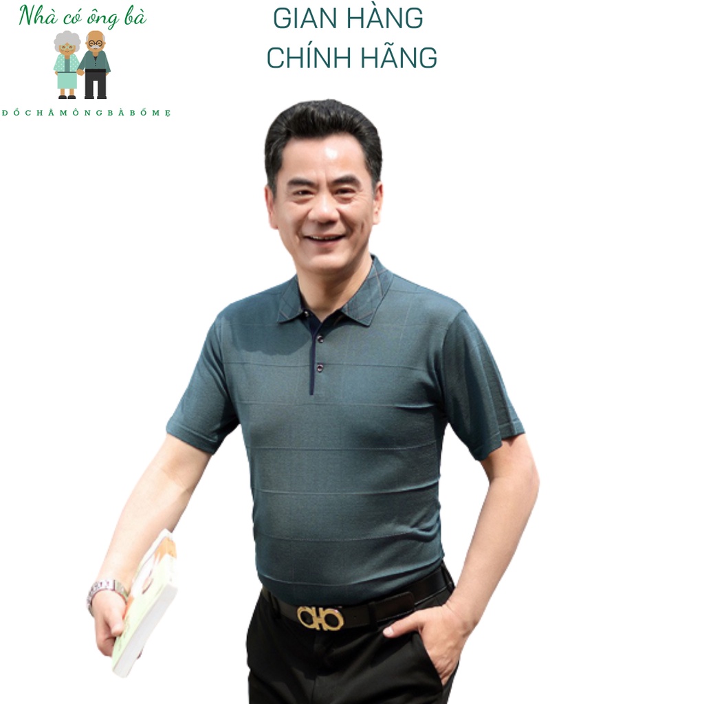 (THUN LOẠI 1) Áo thun trơn có cổ cộc tay cho bố mùa hè, áo trung niên nam từ 40- 70 tuổi trẻ trung năng động