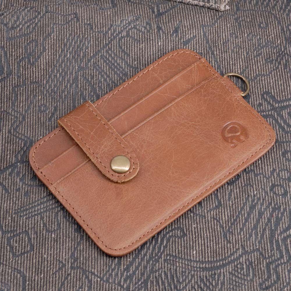 Ví Đựng Thẻ / Bằng Lái Xe Di Động Có Khóa Cài Phong Cách Retro Cho Nam Và Nữ