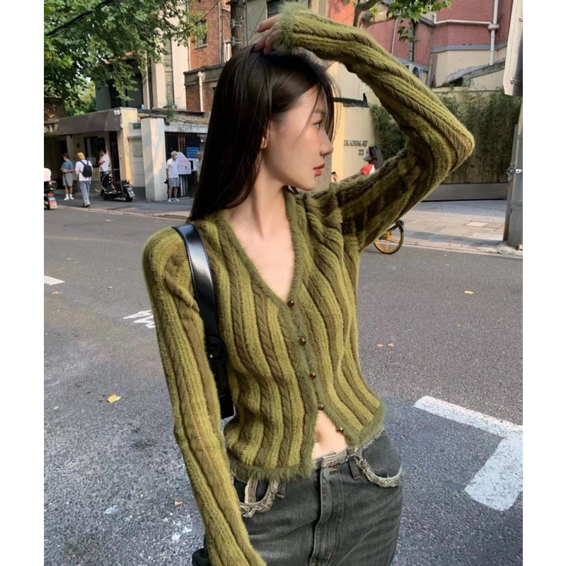 Áo Khoác Cardigan Cổ V Thời Trang Cho Nữ
