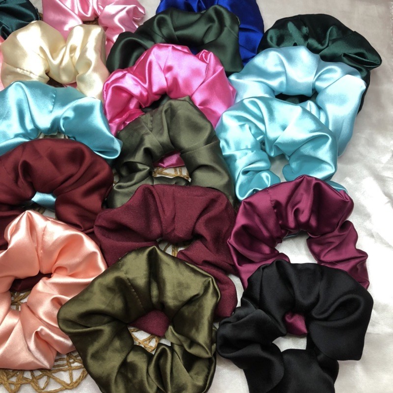 Xả hàng 100c cột tóc scrunchies màu trơn