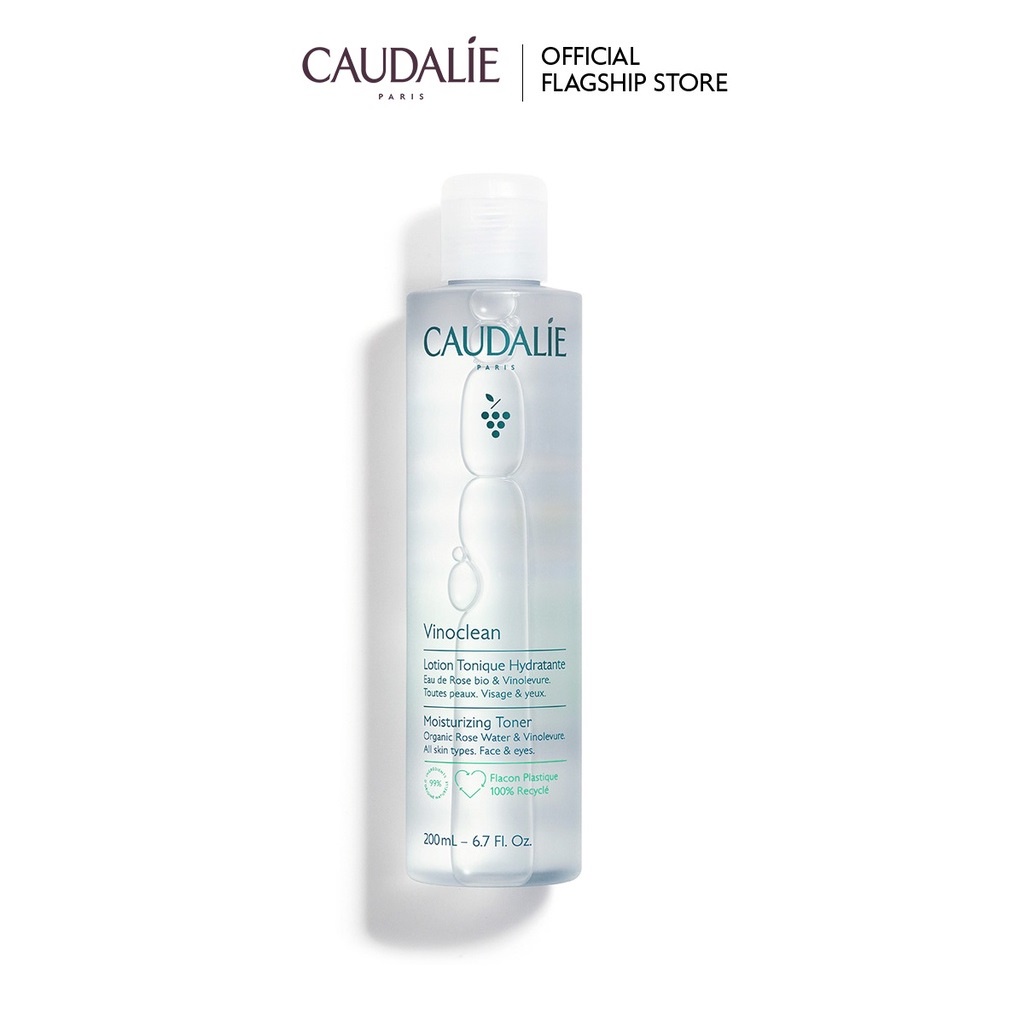 Lotion dưỡng ẩm và cân bằng da từ hoa hồng 100% tự nhiên Caudalie Vinoclean 200ml - Thương hiệu mỹ phẩm cao cấp từ Pháp