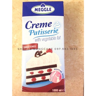 Kem tươi Top Whip Meggle hộp 1L làm kem bánh gato