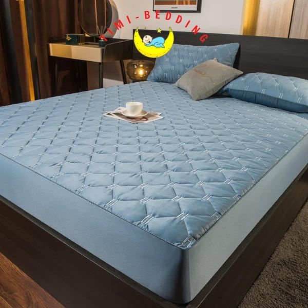 Bộ ga gối lụa chun trần chữ H cao cấp, sang trọng và mát mẻ - Ga chun trần - Timibedding