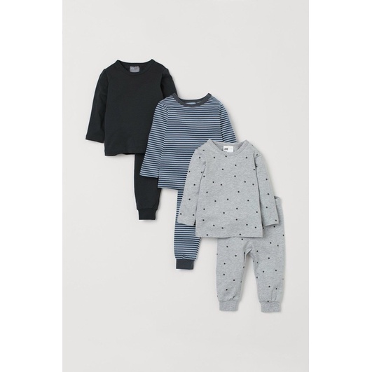 Set 3 bộ cotton dài tay H M cho bé trai