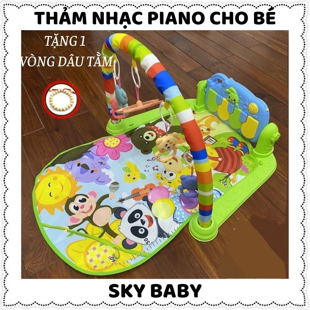 Thảm nhạc cho bé nằm chơi hình thú có nhạc , đàn piano Gym nằm ,ngồi đồ chơi em bé,trẻ sơ sinh đến 1,2 tuổi chính hãng