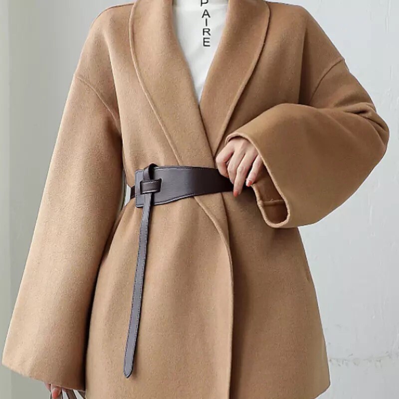 Đai váy nữ da đẹp bản to ĐV007 sang chảnh tiểu thư - dây thắt lưng váy bản to da đẹp sim sim vintage