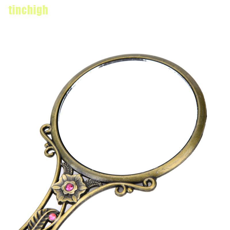 (Hàng Mới Về) Hộp 2 Gương Cầm Tay Bằng Đồng Rỗng Độc Đáo