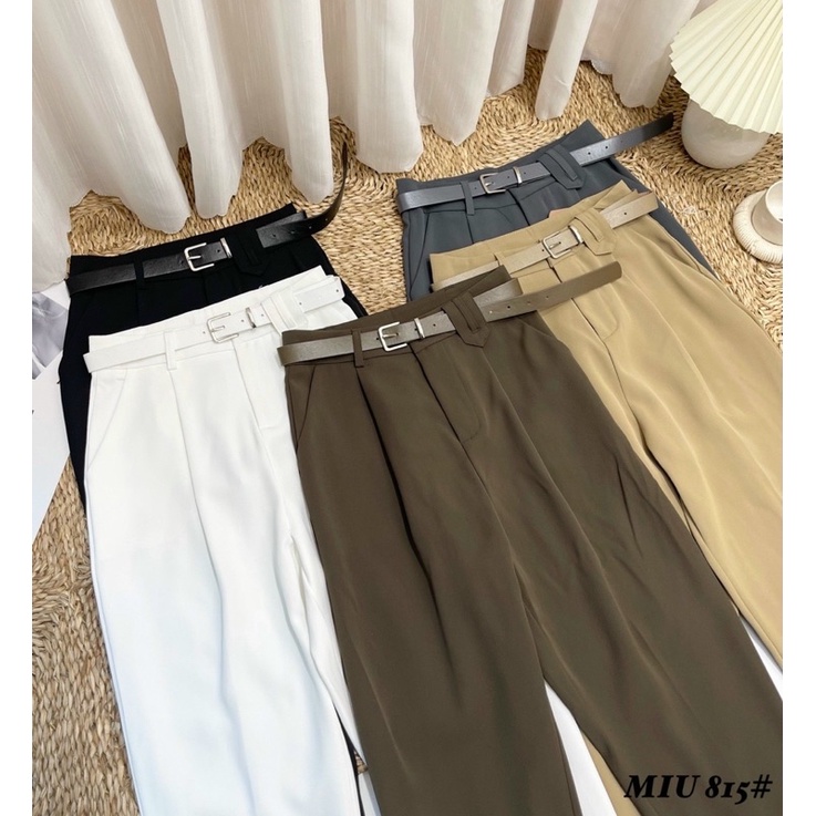 Quần vải baggy kèm đai mã 815 hàng QC