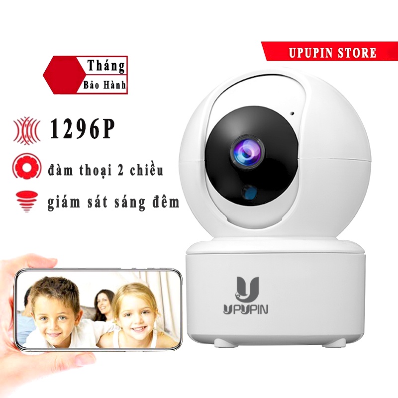 UPUPIN Camera wifi 2k xoay an ninh trong nhà gia đình đàm thoại 2 chiều 1296p 3mp giám sát 32GB hoặc thẻ 64GB