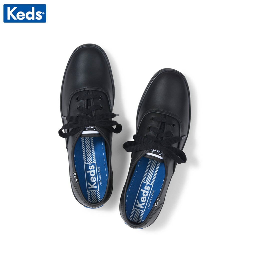 Giày Keds Nữ - Champion Core Leather Black - KD045780