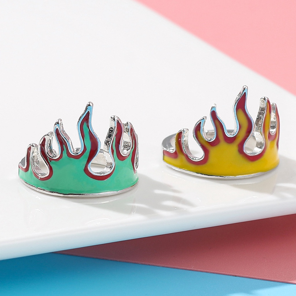 Nhẫn hở hình ngọn lửa thân thiện với làn da phong cách unisex có thể điều chỉnh