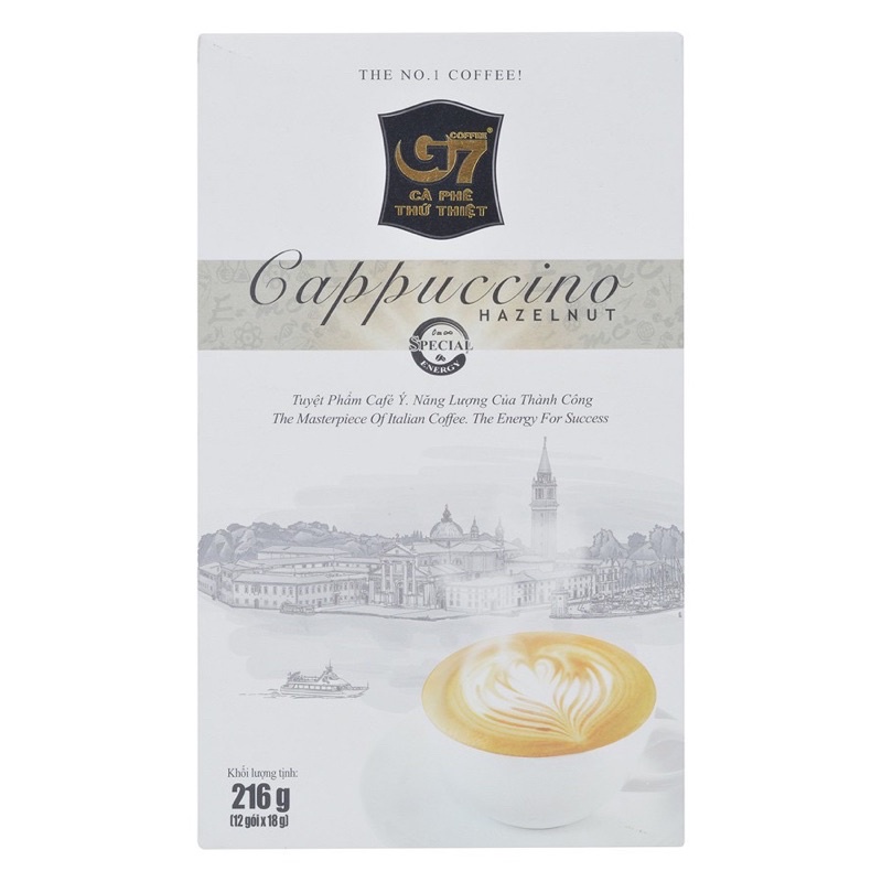 Cà phê G7 Cappuccino hoà tan - Cafe Trung Nguyên hộp 216g 12gói