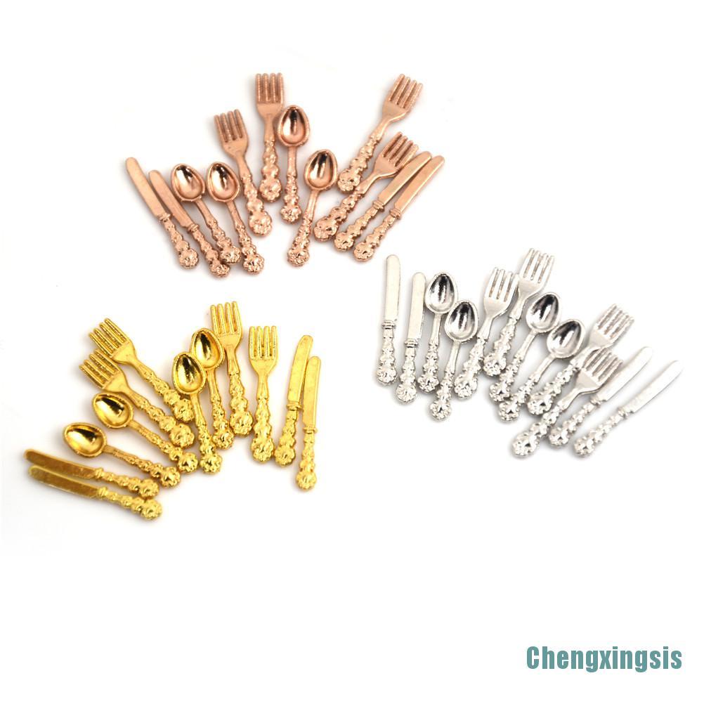 Bộ 12 Mô Hình Dao Trang Trí Nhà Bếp Tỉ Lệ 1: 12