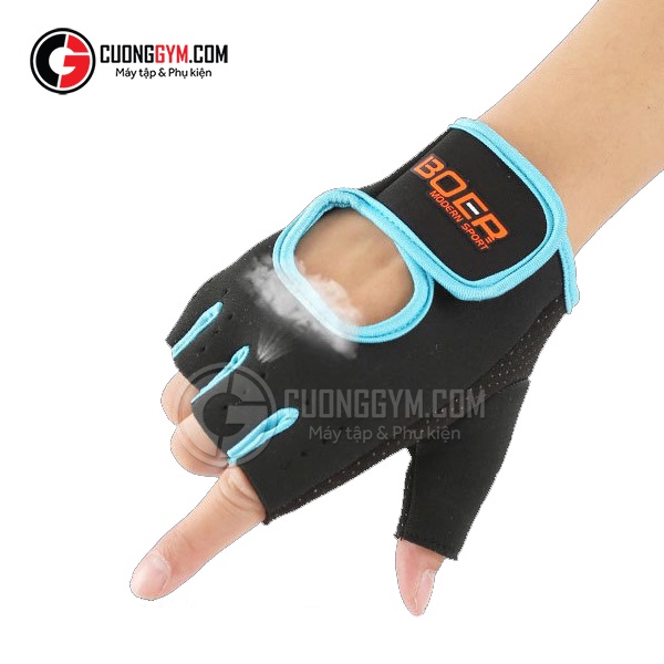 Găng tay thể thao hở ngón Boer, Găng Tay Tập Gym - Bao Tay Thể Thao - Tập Tạ - Lái Xe - Phượt