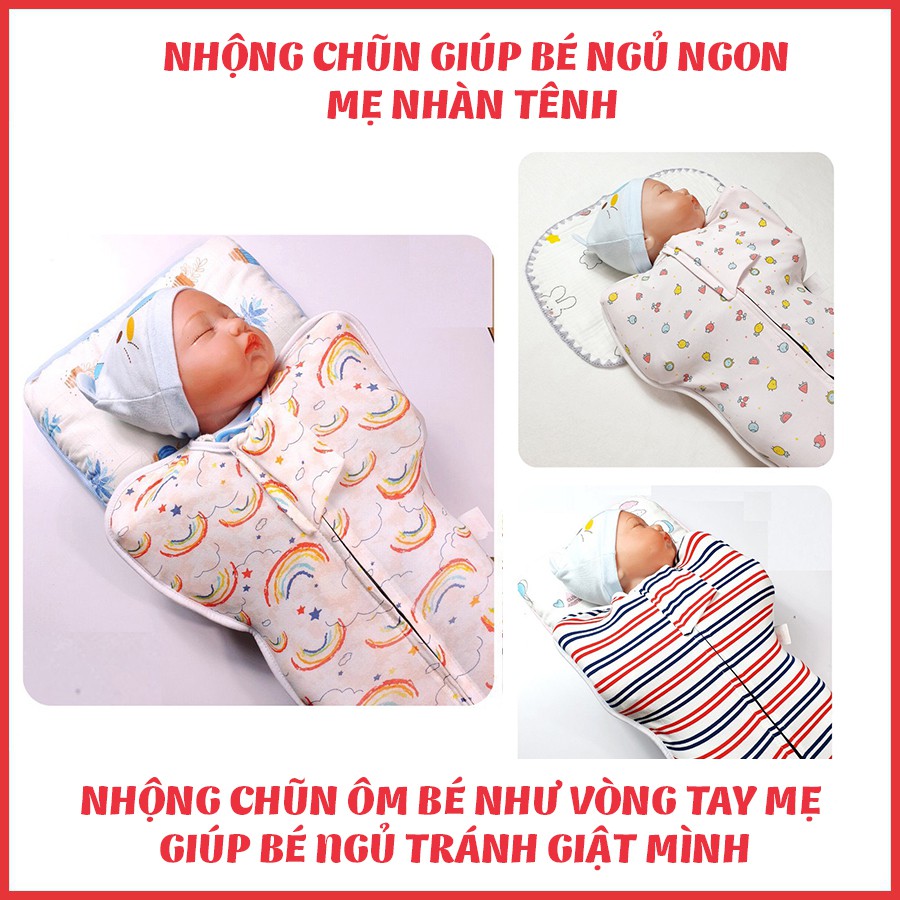 Nhộng Chũn Ủ Kén Cho Bé - Giúp Ngủ Ngon Tránh Giật Mình [Có hộp đựng đẹp làm quà tặng]