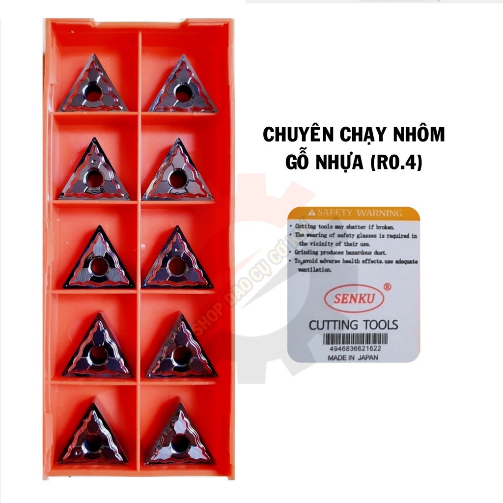 Mảnh chíp tiện TN16 góc R04 - R08 cao cấp Nhật Bản chạy gang, sắt thép, inox, nhôm gỗ nhựa, tinh bóng