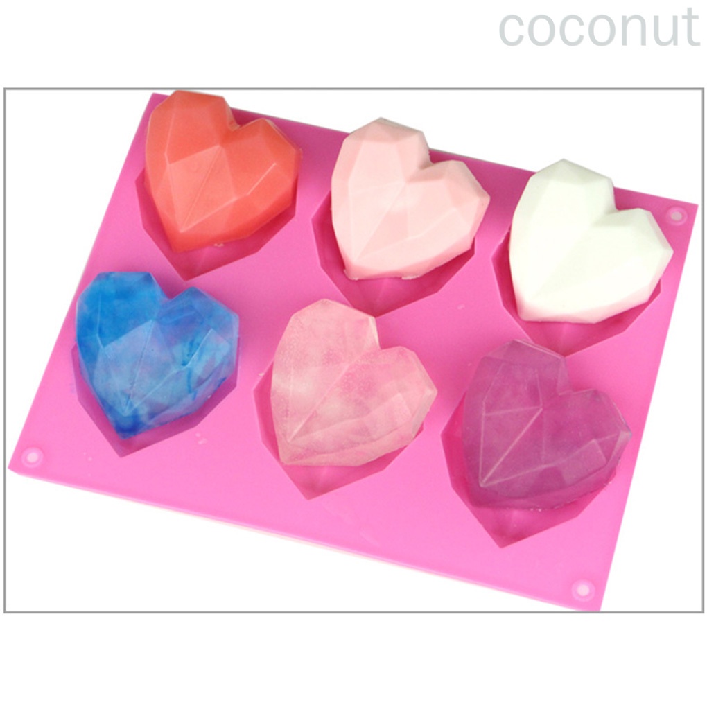 Khuôn Silicon 6 Ngăn Tạo Hình Trái Tim Làm Bánh Kẹo