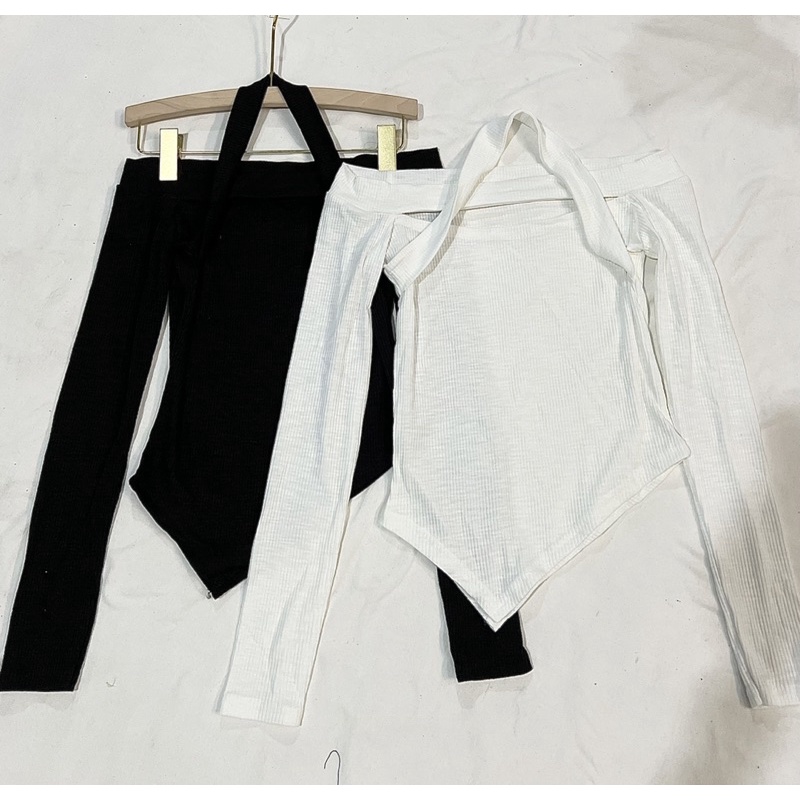 [HÀNG SẴN]ÁO THUN TĂM VẠT LỆCH CỔ ĐAN DÂY LẠ MẮT 203