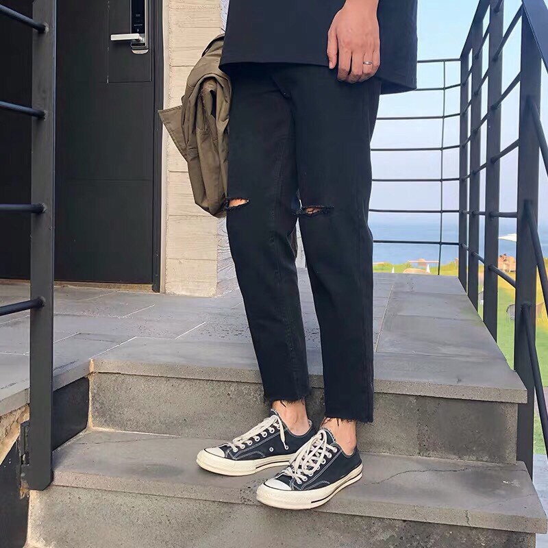 Quần Jean BAGGY TORN TORN Rách gối Black Unisex | BigBuy360 - bigbuy360.vn