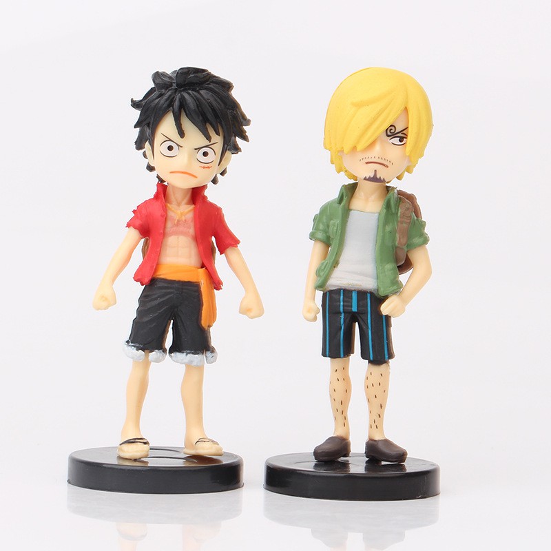 Bộ mô hình chibi 6 nhân vật One Piece - Luffy, Zoro, Sanji, Chopper, Nami, Robin, Franky, Brook, Usopp