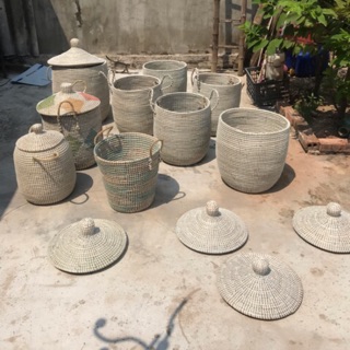 Giỏ cói xiên có nắp