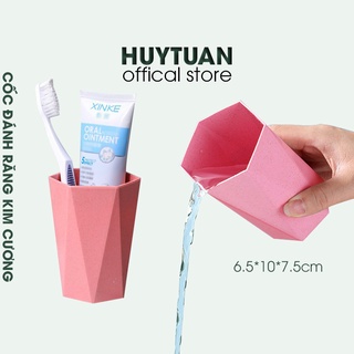 Cốc đánh răng dáng kim cương hiện đại - Ly uống nước lúa mạch (CCC04)
