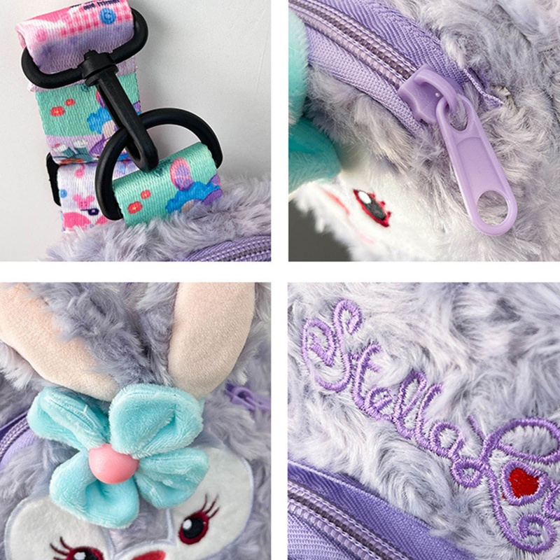 Túi Đeo Chéo Vai Hình Thỏ Bông Có Khóa Kéo Dành Cho Trẻ Em