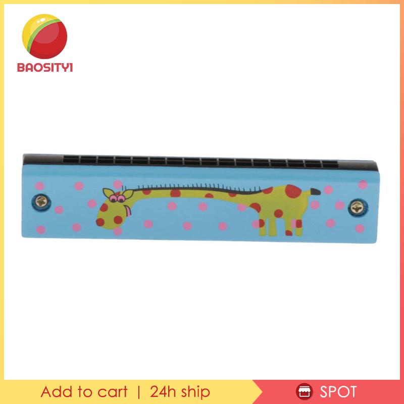 [Baosity1] Kèn Harmonicas Đồ Chơi Mini Bằng Gỗ Sơn Họa Tiết Hươu Cao Cổ Hai Hàng Cho Bé