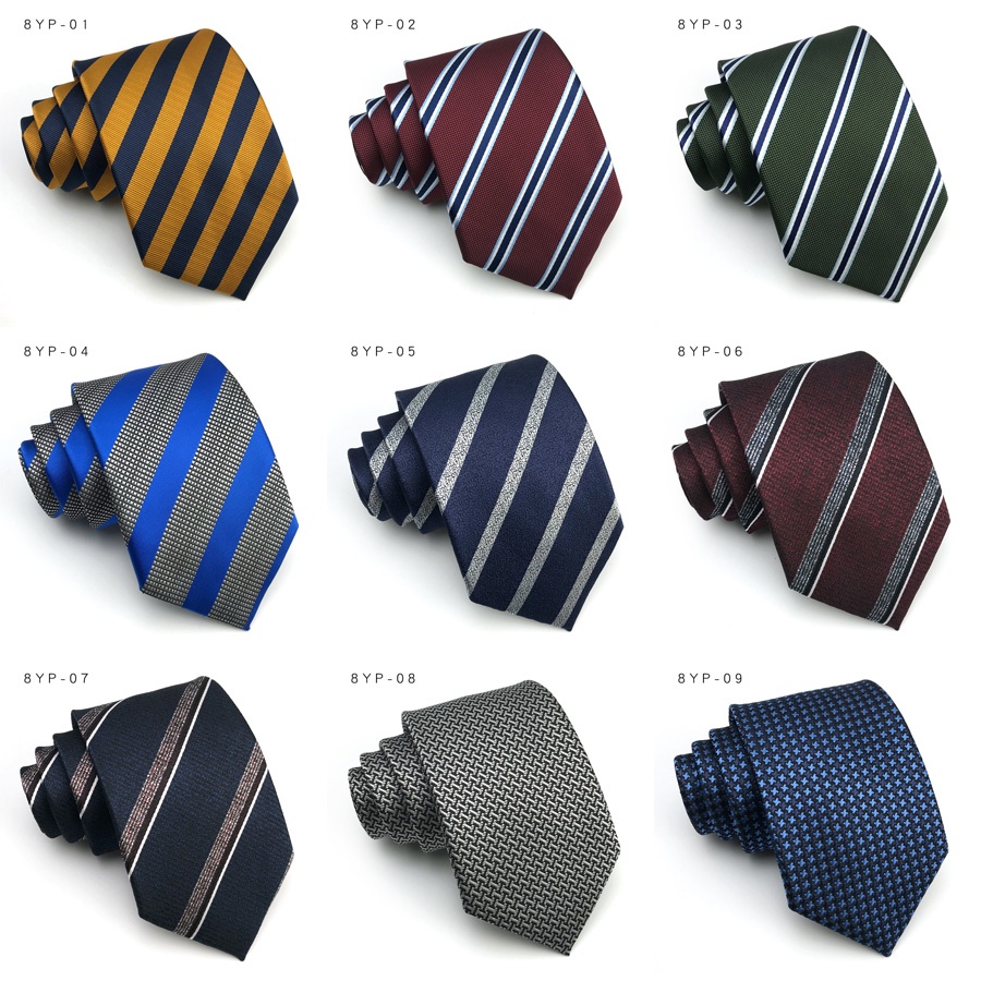 Cà Vạt 8CM Họa Tiết Sọc Thời Trang Lịch Lãm Cho Nam