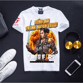 Áo Free Fire [KM KHỦNG] cổ tròn màu trắng cotton in hình Hayato