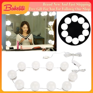 Bộ dây đèn LED bóng tròn gắn gương trang điểm kèm phụ kiện tiện dụng