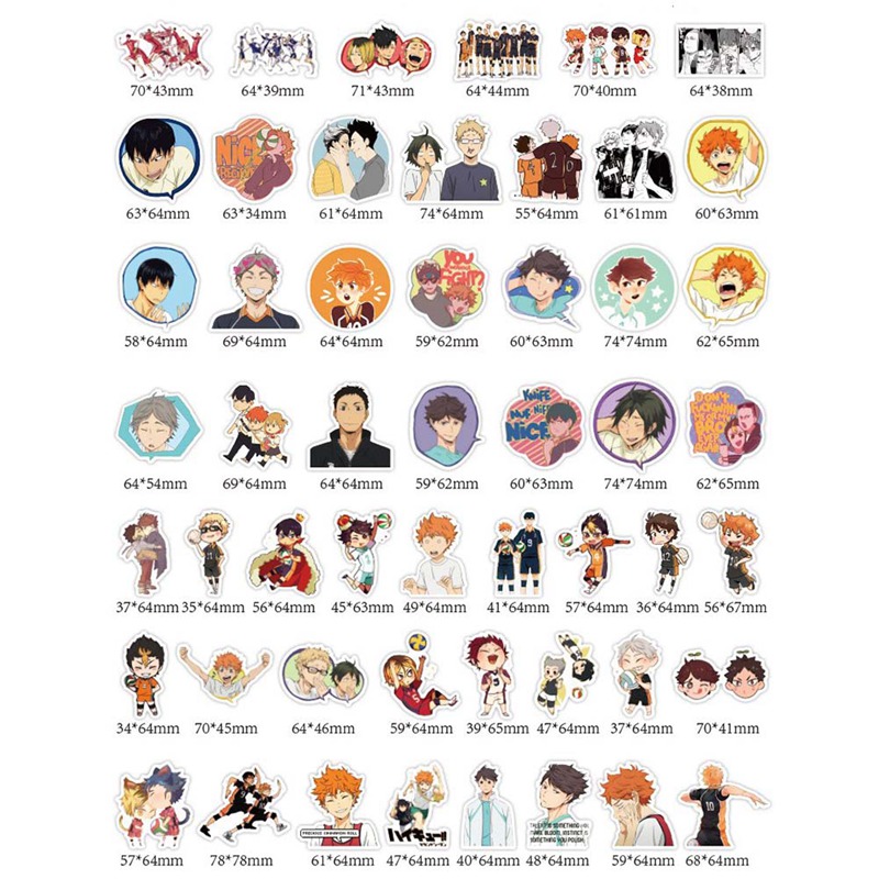 Tmdbyx Set 50 Hình Miếng Dán Nhân Vật Anime Haikyuu Trang Trí Đa Dụng