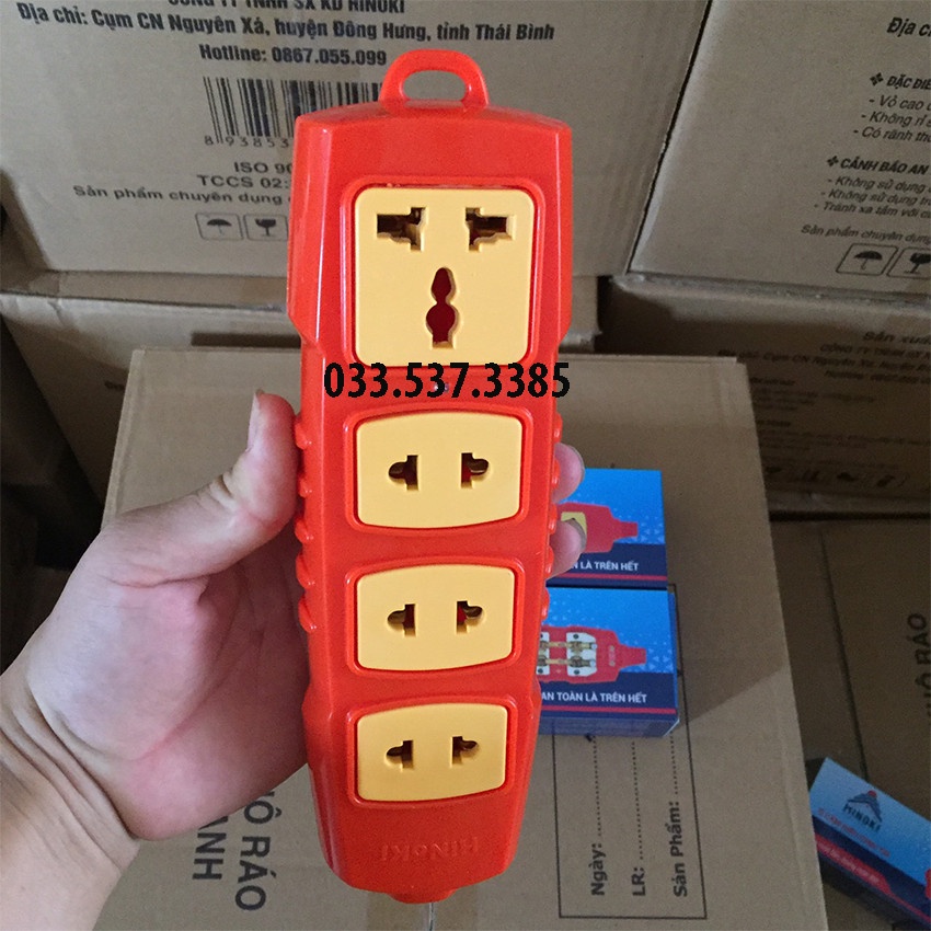 Ổ điện 4 lỗ, ổ cắm điện chịu tải HINOKI dòng không dây