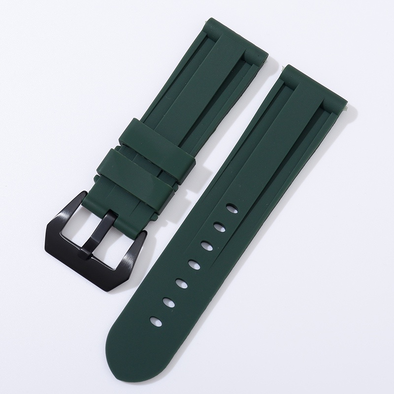 Dây Đeo Đồng Hồ Thay Thế Bằng Cao Su Silicone Khóa Inox 22mm 24mm 26mm
