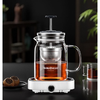 Ấm trà thủy tinh chịu nhiệt KAMJOVE có lưới lọc inox 560ml