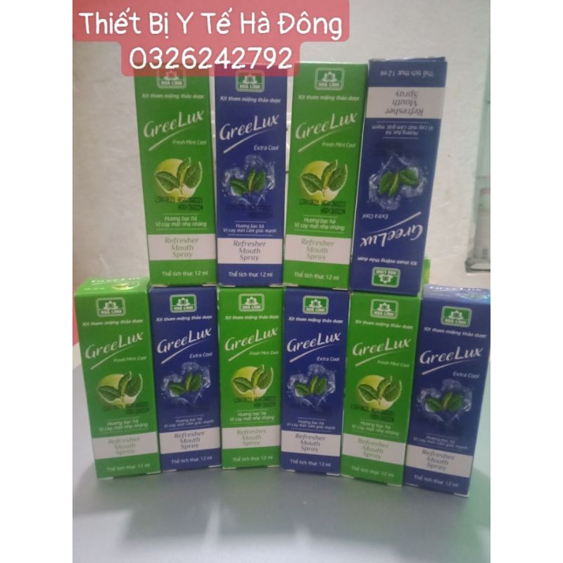 [ Cam Kết Chất Lượng ]Xịt Thơm Miệng Greelux Extra Cool Thảo Dược chai 12ml - gree lux bạc hà bình nhôm mini