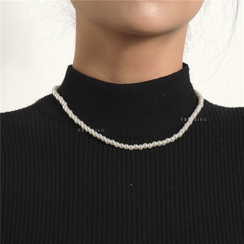 Vòng cổ hạt ngọc nhân tạo hạt size nhỏ sang trọng thanh lịch nhẹ nhàng cho nữ