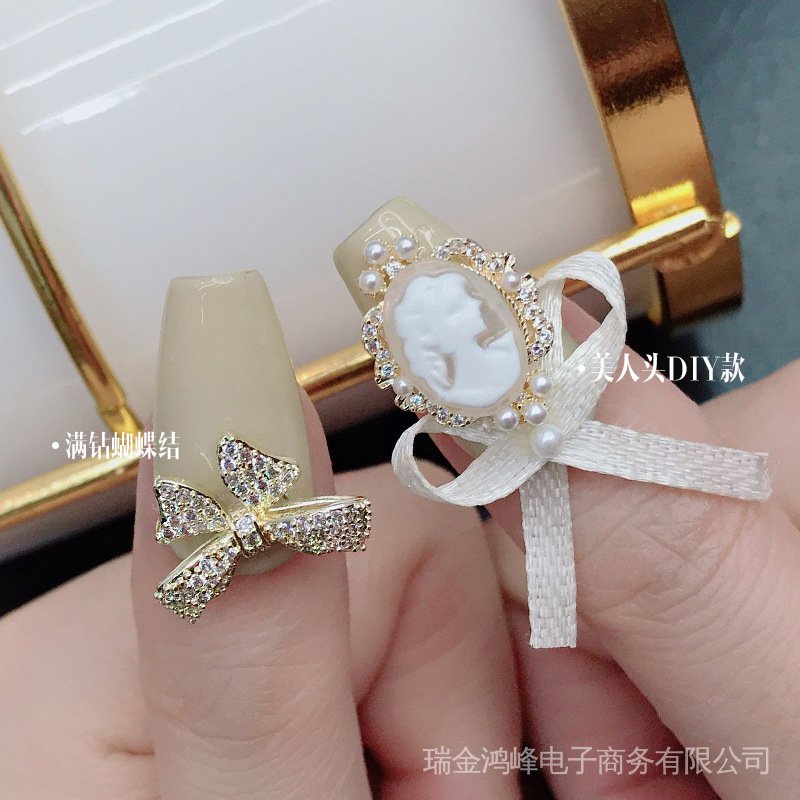 Có Sẵn Giá Bán Sỉ Phụ Kiện Kim Cương Giả Kim Cương Hình Nơ Kỳ Lân Vàng Kim Cương Nhiều Màu Sắc Làm Móng Nghệ Thuật