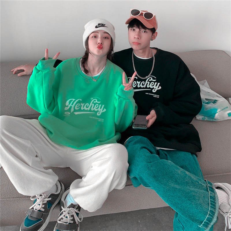 Áo sweater,áo nỉ form rộng hình in Hercheynam nữ mặc đều đẹp | BigBuy360 - bigbuy360.vn